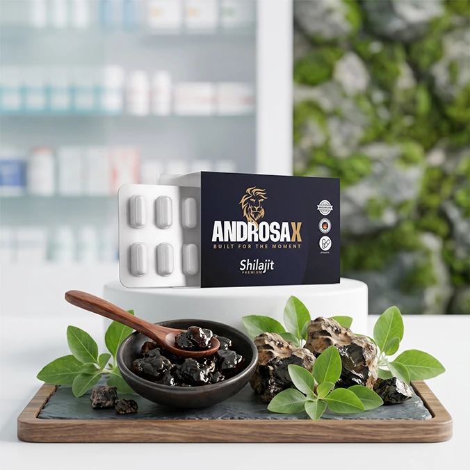 Androsax Shilajit Premium mit Roh-Shilajit und Pflanzenstoffen